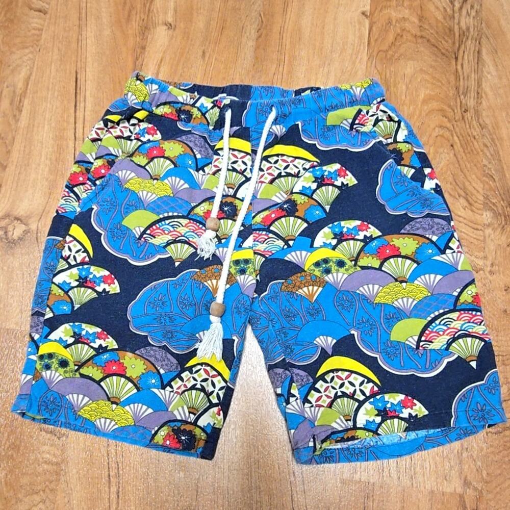 Colorful Patterned Shorts Elastic Waist Drawstring Large Summer Beachwear
